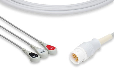 Philips Compatible Direct-Connect ECG Cable 3 Leads Snap - MedProShop