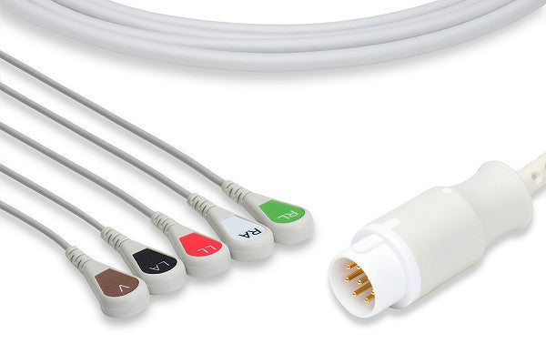 Philips Compatible Direct-Connect ECG Cable 5 Leads Snap - MedProShop