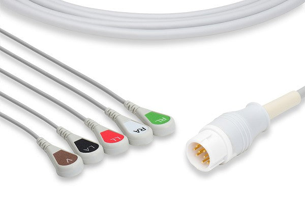 Philips Compatible Direct-Connect ECG Cable 5 Leads Snap - MedProShop