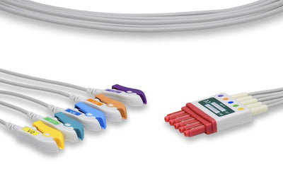 Philips Compatible ECG Leadwire 5 Leads V2-V6 Pinch/Grabber - MedProShop