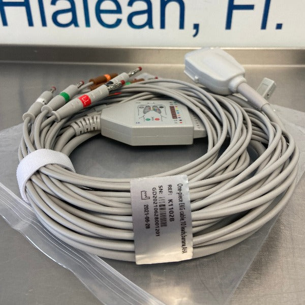 Burdick 10-Lead Shielded EKG Cable AHA Din3.0 ,15 Pins Connector - MedProShop